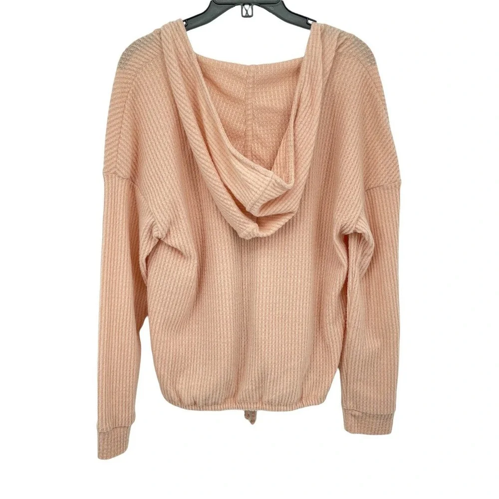GibsonLook Waffle Weave Hoodie In Dusty Peach Size Medium - Picture 3 of 11